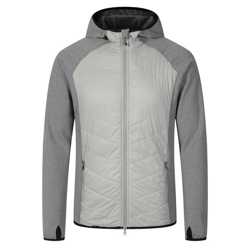 Blue Wave Herren Hybridjacke Leon mit Kapuze - Outdoor-Jacke mit wärmender Wattierung in Grau Größe XXL von Blue Wave