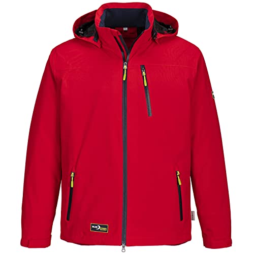 Blue Wave Herren Jacke Funktionjacke Jonas - Outdoorjacke mit abnehmbarer Kapuze in Rot Größe 3XL von Blue Wave