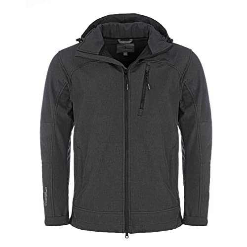 Blue Wave Herren Softshelljacke Bent - Outdoor-Jacke Übergangsjacke Jacke mit abnehmbarer Kapuze in Anthrazit Melange Größe S von Blue Wave