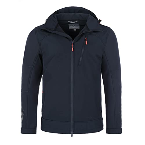 Blue Wave Herren Softshelljacke Bent - Outdoor-Jacke Übergangsjacke Jacke mit abnehmbarer Kapuze in Marine Größe 6XL von Blue Wave