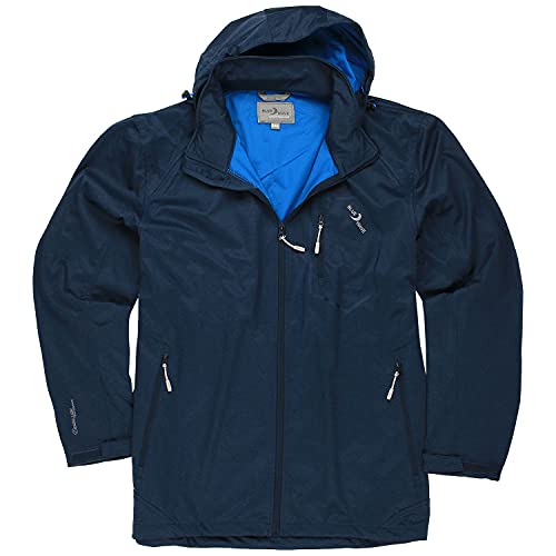 Blue Wave Herren Softshelljacke Holger mit Melange-Muster - Outdoor-Jacke mit Kinnschutz und verstellbarer Kapuze in Blue Nights Größe L von Blue Wave