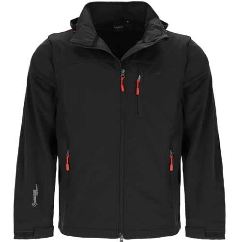 Blue Wave Herren Softshelljacke Jan mit abzippbaren Ärmeln - Outdoor-Jacke mit abnehmbarer Kapuze in Anthrazit Größe XXL von Blue Wave