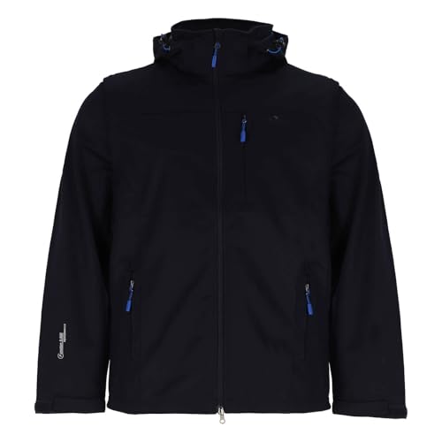 Blue Wave Herren Softshelljacke Jan mit abzippbaren Ärmeln - Outdoor-Jacke mit abnehmbarer Kapuze in Marine Größe M von Blue Wave
