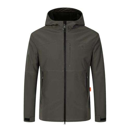 Blue Wave Herren Softshelljacke Mads mit Fleecefutter - Jacke mit angeschnittener Kapuze in Oliv Größe M von Blue Wave