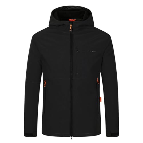 Blue Wave Herren Softshelljacke Mads mit Fleecefutter - Jacke mit angeschnittener Kapuze in Schwarz Größe 6XL von Blue Wave
