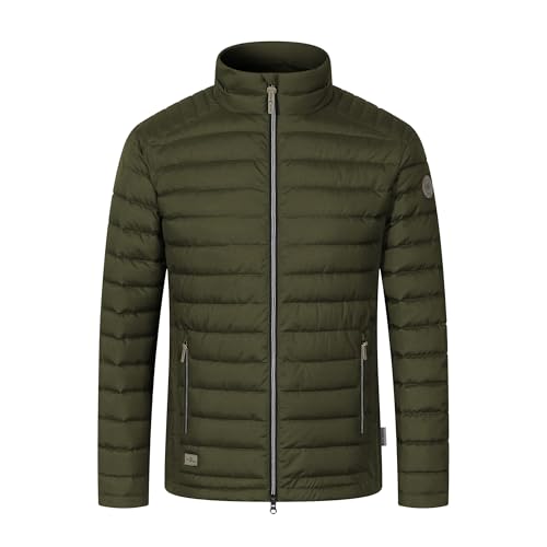 Blue Wave Herren Steppjacke Mike mit Stehkragen - Gesteppte Jacke mit Kordelzug am Bund in Oliv Größe M von Blue Wave