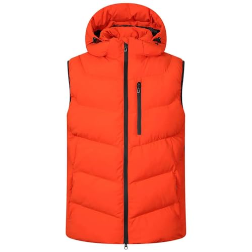 Blue Wave Herren Steppweste Jasper - Weste gesteppt mit abnehmbarer Kapuze in Orange Größe 3XL von Blue Wave