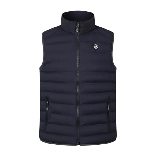 Blue Wave Herren Steppweste Max in Daunenoptik - Gesteppte Weste mit Stehkragen in Marine Größe XL von Blue Wave