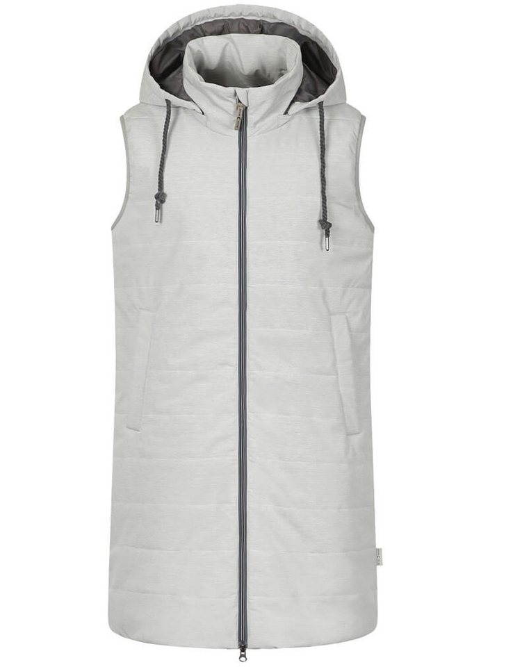 Blue Wave Longweste Damen Steppweste Mette Daunenoptik mit Kapuze und Streifenmusterung von Blue Wave