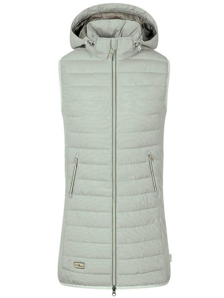 Blue Wave Longweste Damen Steppweste Mette Daunenoptik mit Kapuze und Streifenmusterung von Blue Wave