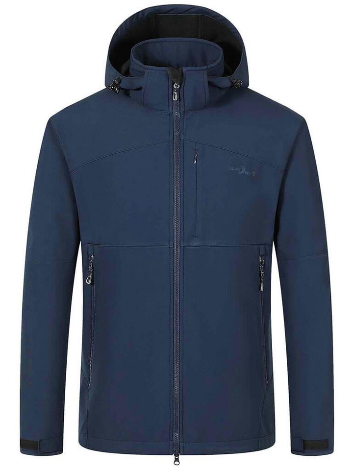 Blue Wave Softshelljacke Herren Jacke Mads mit Fleecefutter und angeschnittener Kapuze von Blue Wave
