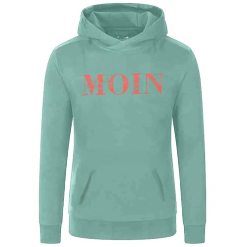 Blue Wave Unisex Sweathoody Alex mit Moin-Druck - Modischer Kapuzenpullover mit Kängurutasche in Jade Größe XXL von Blue Wave