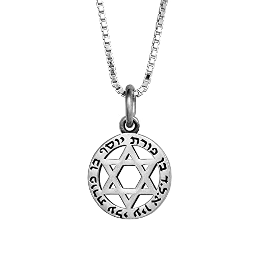 Magen David Anhänger mit Segen gegen den bösen Blick Ben Porat Yosef Silber 925 jüdischer Schmuck, Silber, Kein Edelstein Magen David Anhänger mit Segen gegen den bösen Blick Ben Porat Yosef Silber 925 jüdischer Schmuck, Silber, Kein Edelstein von Blue White Shop
