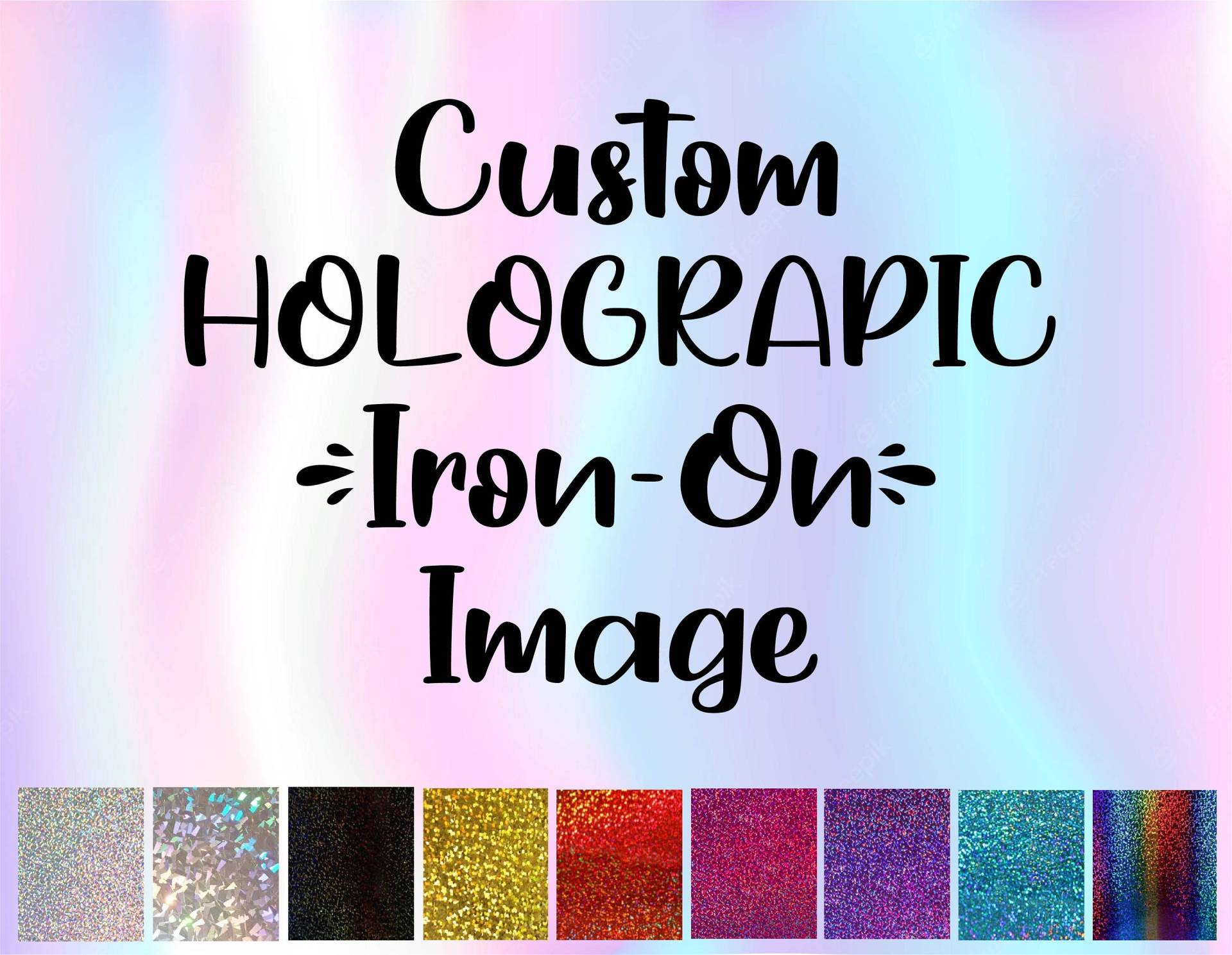 Holographic Iron On Aufkleber | Nur Bilder | Ihr Text Hier Gestalten Sie Eigenes Personalisiertes Bügelbild von Blue82Designs