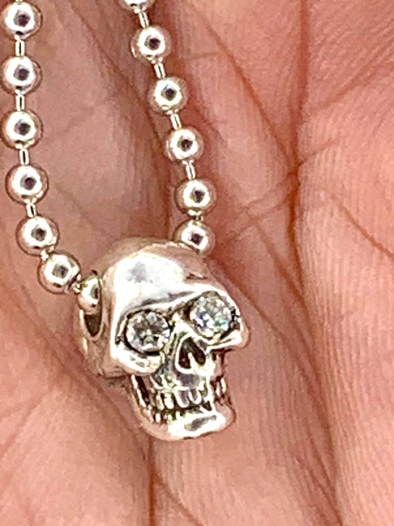 Diamond Eyed Skull Halskette Sterling Silber Schmuck, Nyc Design Diamond Eyed Skull Halskette Sterling Silber Schmuck, Nyc Design von BlueBayerDesignNYC