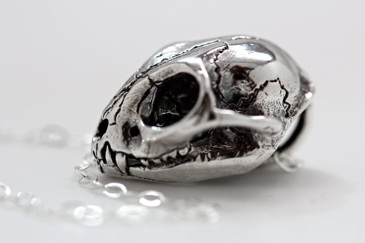 sterling Silber Bobcat Schädel-Halskette Detailierter Wildkatzen-Anhänger sterling Silber Bobcat Schädel-Halskette Detailierter Wildkatzen-Anhänger von BlueBayerDesignNYC