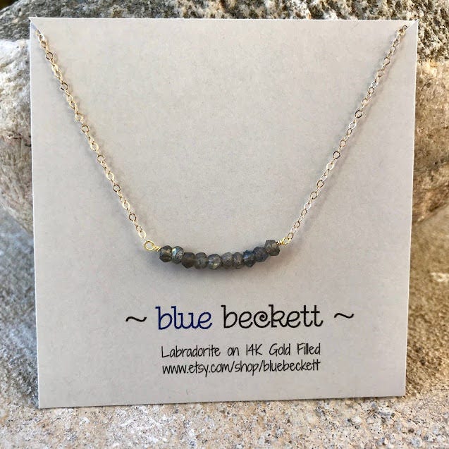 Labradorit Halskette, Gold Filled Oder Sterling Silber von BlueBeckett