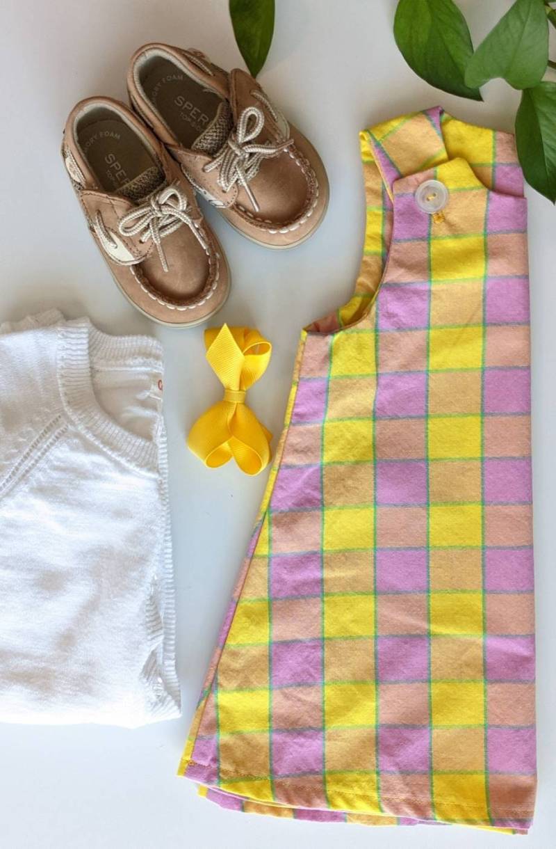 Rosa Und Gelb Kariertes Aline Frühlingskleid/Sommerkleid Versandfertiges Kleid von BlueBirdieMarket