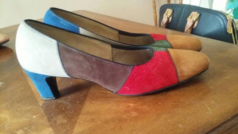 1970Er Jahren Farbe Block Wildleder Pumps Von Airstep von BlueBullBoutique