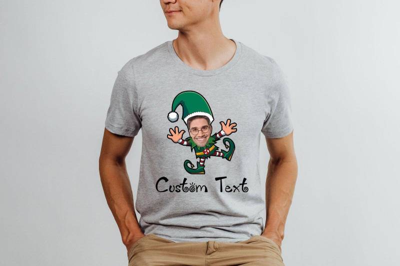 Weihnachtsfoto Shirt, Benutzerdefinierte Gesicht Elfe Personalisierte Weihnachtshemd, Weihnachtsgeschenk, Frohe Weihnachten Frauenweihnachtshemd von BlueCatTee