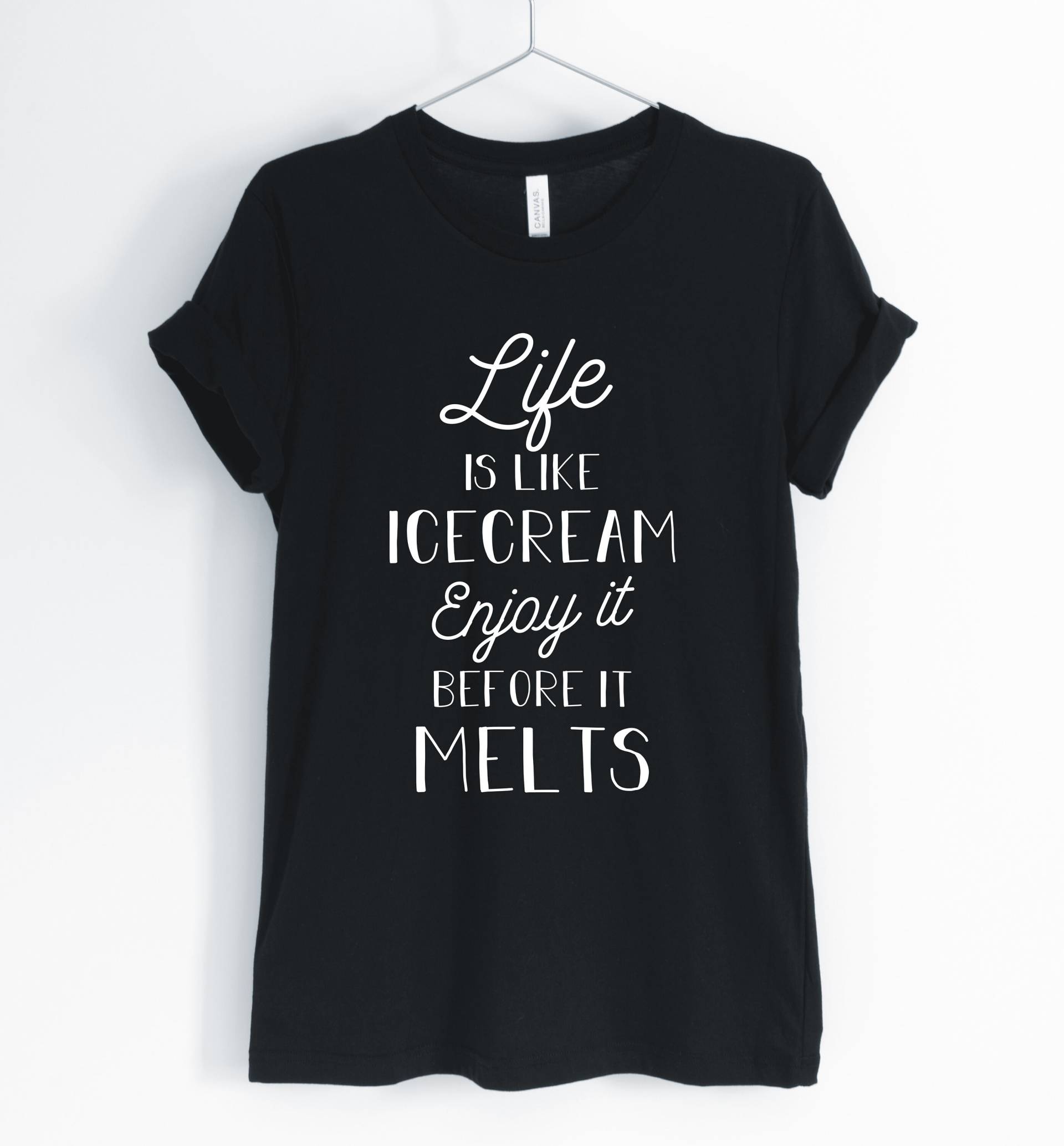 Das Leben Ist Wie Eis Genießen Sie Es, Bevor Es Schmilzt, Eis, Eis-Shirt, Inspirierende Positive Shirt, Unisex Und Frauen Shirts von BlueCityUSA