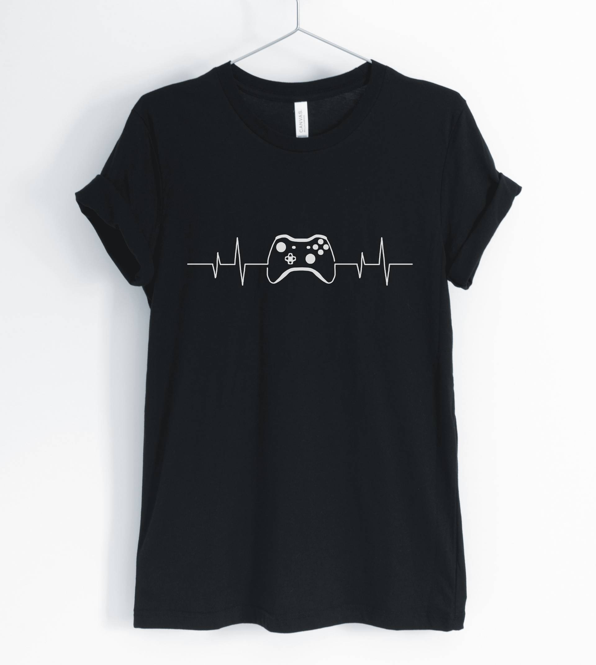 Game-Controller Herzschlag, Gaming-Shirt, Video-Spiel, Konsolenspiel, Gamer Geschenk, Unisex Und Frauen Shirts von BlueCityUSA