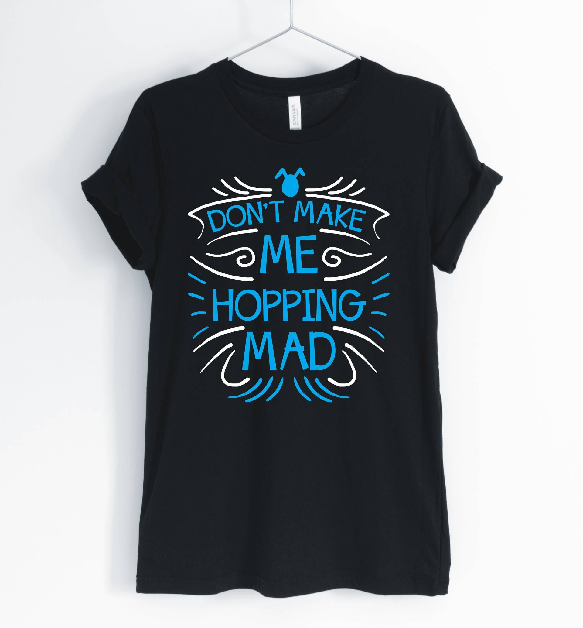 Mach Mich Nicht Hüpfen Verrückt, Hase, Kaninchen Shirt, Lustige Wortspiel, Kaninchen-Besitzer, Kaninchen, Geschenke, Unisex & Damen Shirts von BlueCityUSA
