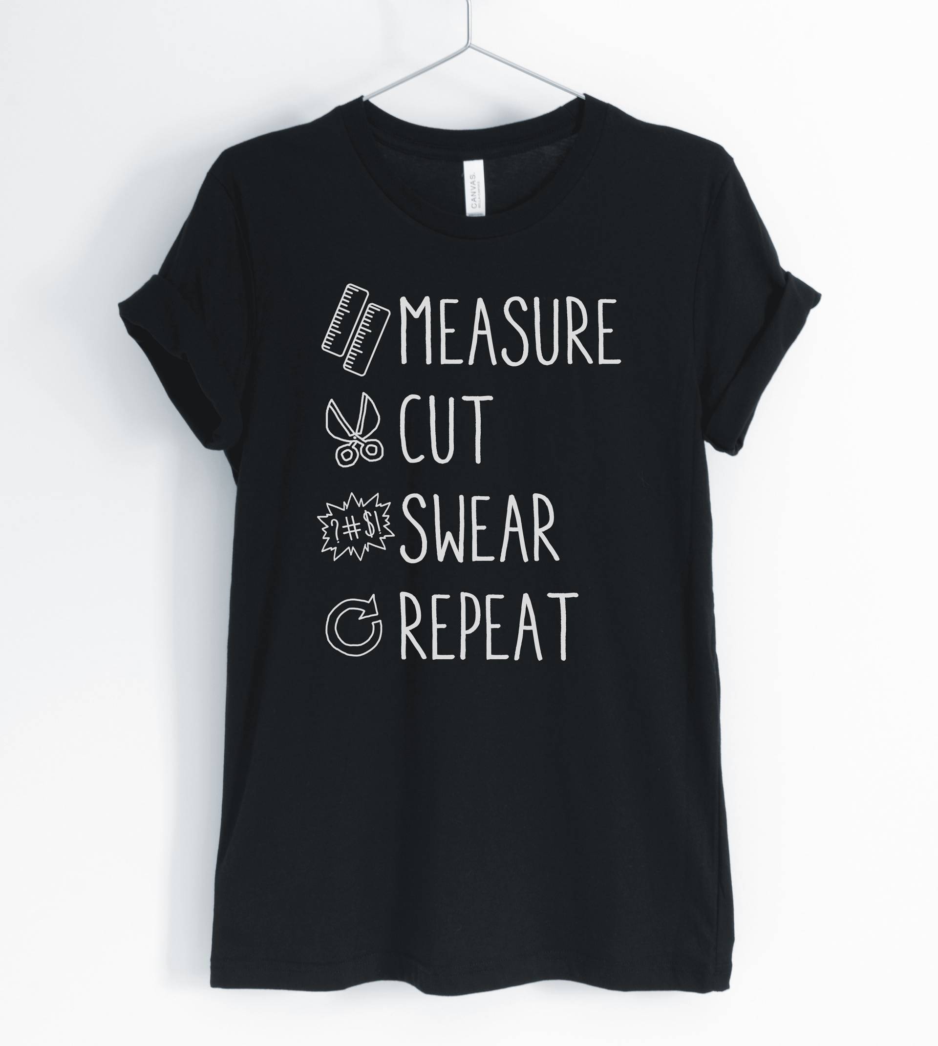 Measure Cut Swear Repeat, Woodworking Shirt, Funny Woodworking, Life T-Shirt, Gift, Unisex & Women Es Shirts Measure Cut Swear Repeat, Woodworking Shirt, Funny Woodworking, Life T-Shirt, Gift, Unisex & Women Es Shirts von BlueCityUSA