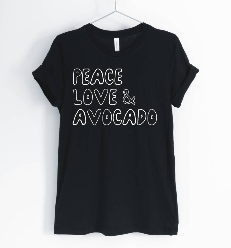 Peace, Love Und Avocado, Avocado-Shirt, Avocado-Liebhaber, Avocado Addict, Netten T-Shirt, Geschenk, Unisex & Frauen Shirts Peace, Love Und Avocado, Avocado-Shirt, Avocado-Liebhaber, Avocado Addict, Netten T-Shirt, Geschenk, Unisex & Frauen Shirts von BlueCityUSA