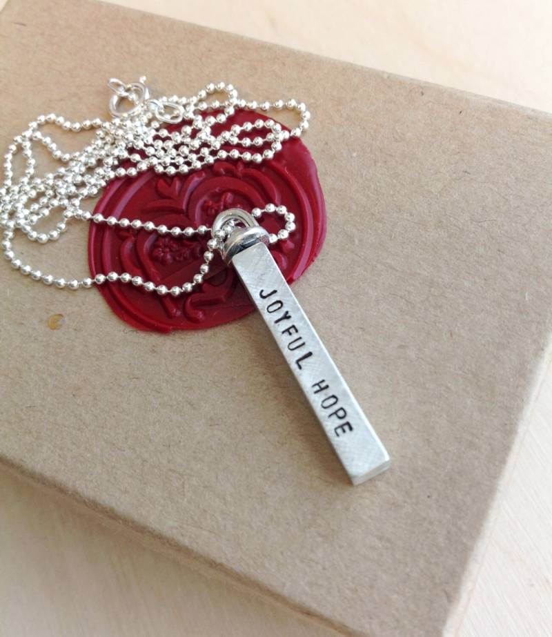 Bar Halskette - Gestempelte Swivel Individuell Handgestempelte Personalisierte Gestempelte Ihr Name, Zitat von BlueCornerCreasigns