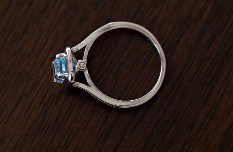 Aquamarin Und Diamant Verlobungsring - 1, 32Ct, 14K Weißgold von BlueCoveJewelryCo