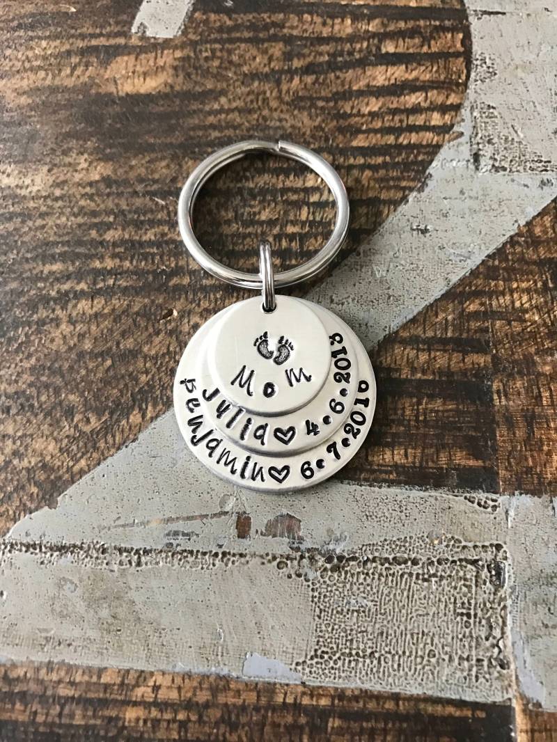 Baby Fußabdruck Schlüsselbund, Geschenk Für Mama, Mutter Neue Mama Neuankömmlinge Schlüsselbund von BlueEyedJewelsTX