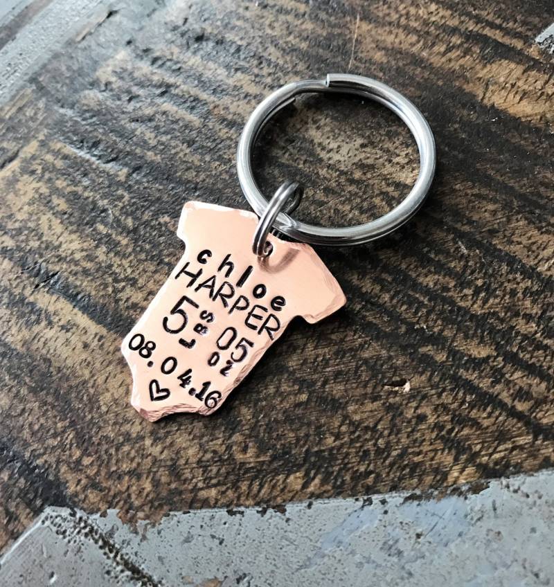 Body Keychain Baby-Ankündigung Baby-statistiken Neues Baby-Geschenk Für Papa Mama Baby-Gewicht Zeit Datum Andenken Baby Meme von BlueEyedJewelsTX
