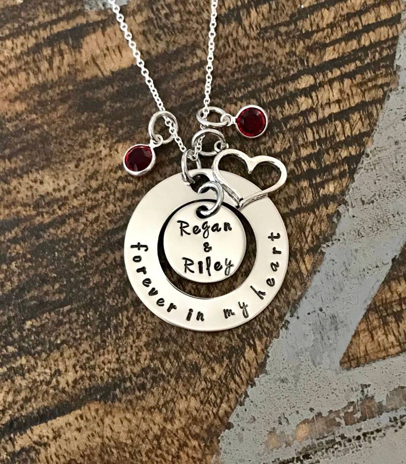 Für Immer in Meinem Herzen Halskette Memorial Graviert Schmuck Fehlgeburt Mutter Personalisierte Waschmaschine von BlueEyedJewelsTX