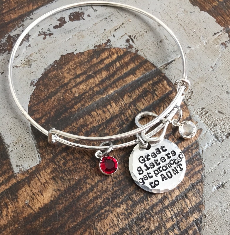 Große Schwestern Werden Gefördert Tante Armreif Schmuck Handgestempelt Halskette Name Neue Geschenk Schwester Armband von BlueEyedJewelsTX