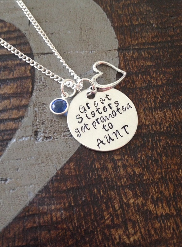 Große Schwestern Werden Gefördert Tante Halskette Schmuck Personalisierte Handgestempelt Name von BlueEyedJewelsTX