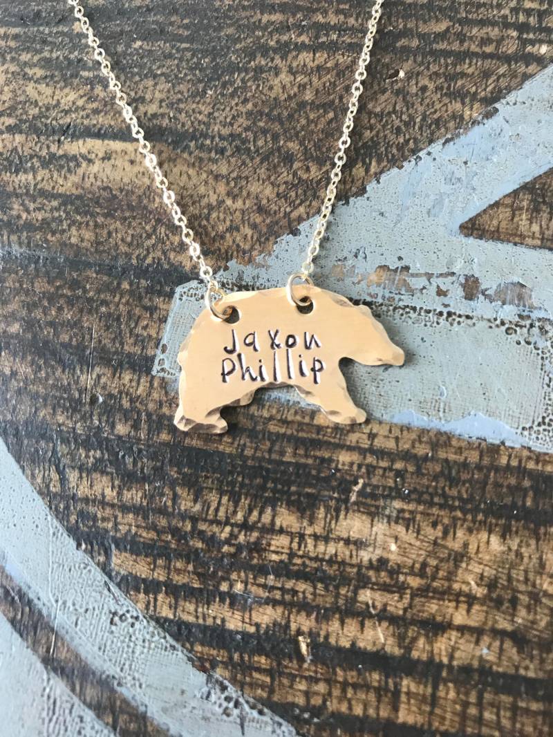 Mama Bär Halskette Muttertag Geschenk Personalisierte Etablierten Jahr Goldene Kette von BlueEyedJewelsTX