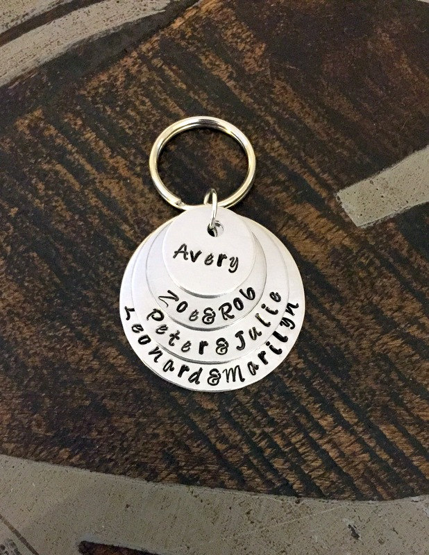 Name Schlüsselanhänger Handgestempelt Personalisierte Custom Benutzerdefinierte Geschenk Geschenk Für Mama Schwester Papa von BlueEyedJewelsTX