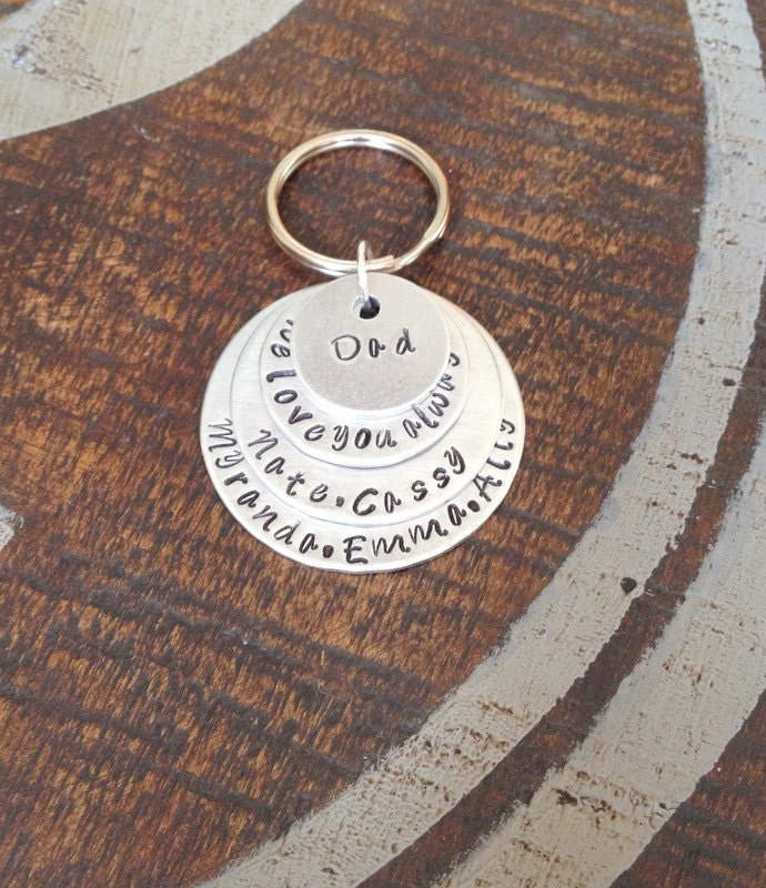 Papa Keychain Daddy Schlüsselanhänger Handgestempelt Personalisierte Geschichteten Zitat von BlueEyedJewelsTX