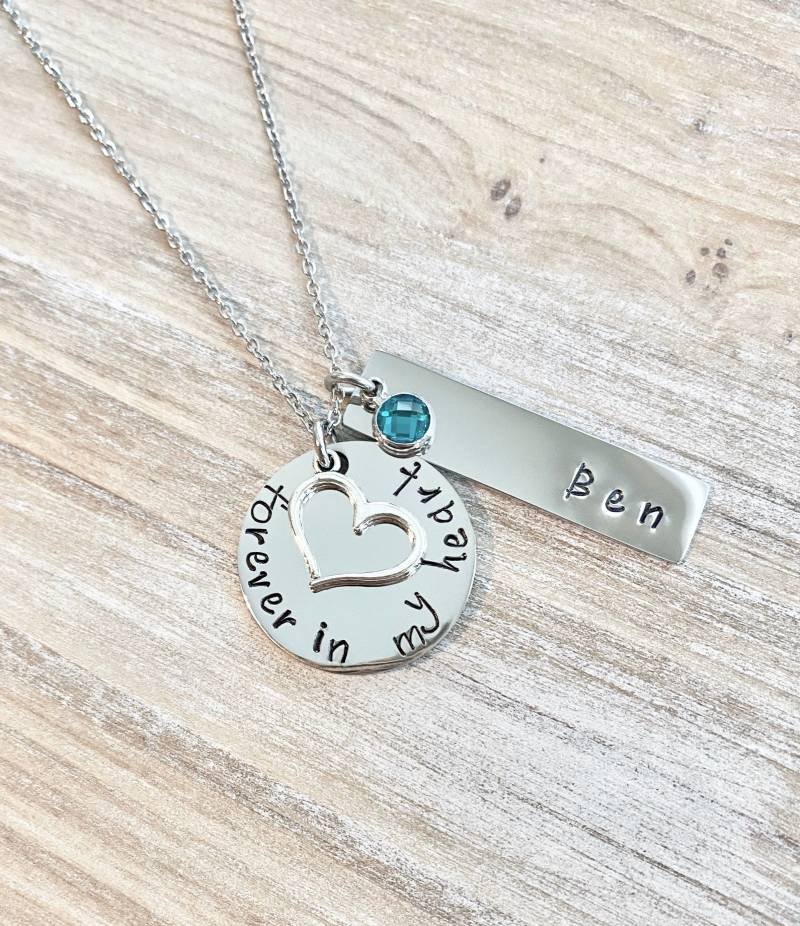 Sympathie Geschenk Für Immer in Meinem Herzen Halskette Verlust Eines Geliebten Rip Nie Vergessen in Liebevollen Gedächtnis Memorial Andenken von BlueEyedJewelsTX