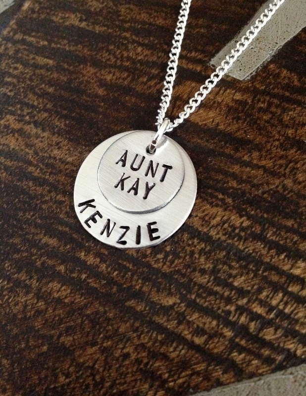 Tante Halskette Schmuck Personalisierte Handgestempelt Name Geschenk Für Schwester von BlueEyedJewelsTX