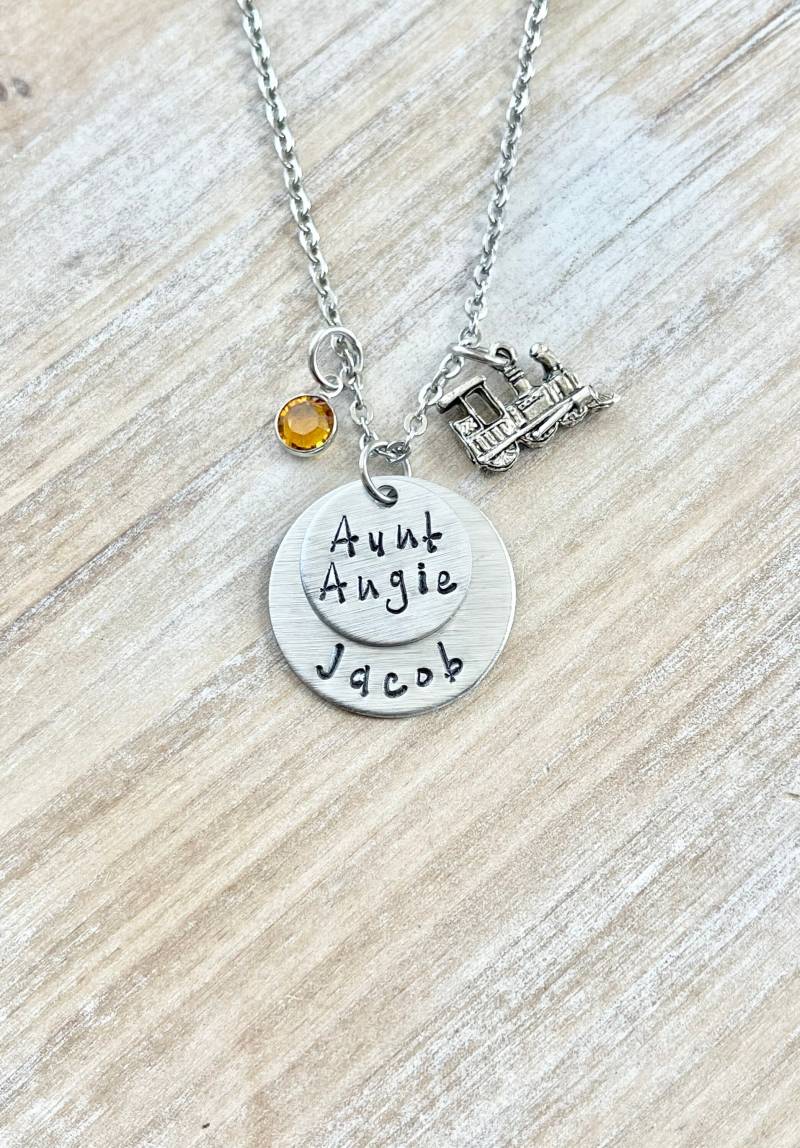 Tante Halskette Schmuck Personalisierte Handgestempelt Name von BlueEyedJewelsTX