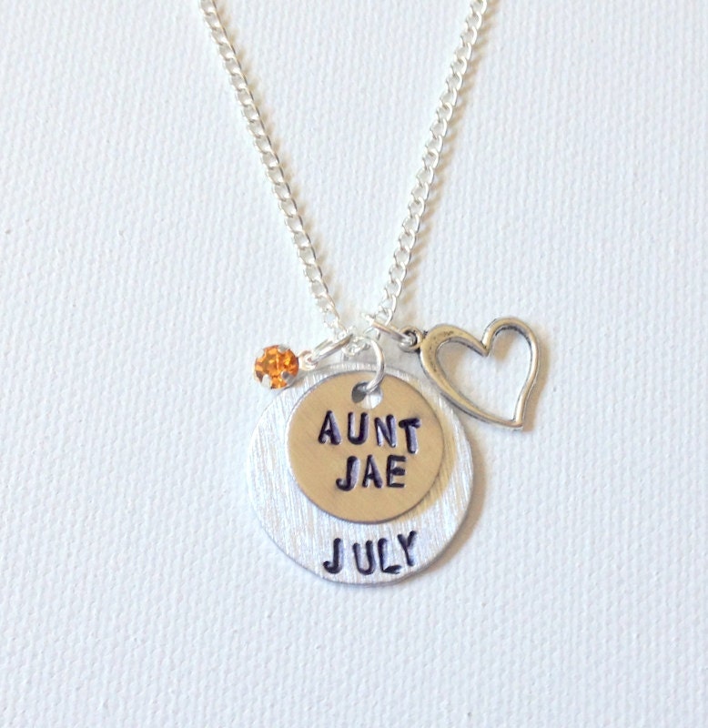 Tante Halskette Schmuck Personalisierte Handgestempelt Name von BlueEyedJewelsTX