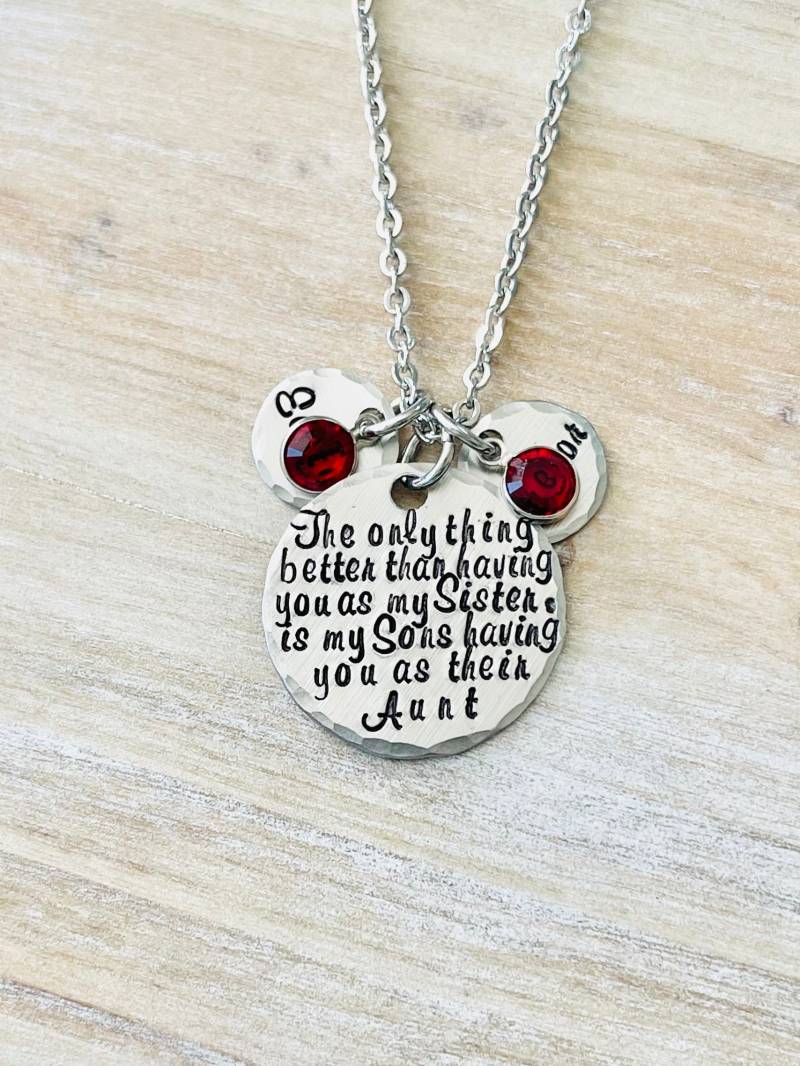 Tante Zitat Halskette Geschenk Für Schwester Schmuck Personalisierter Handgestempelter Name von BlueEyedJewelsTX