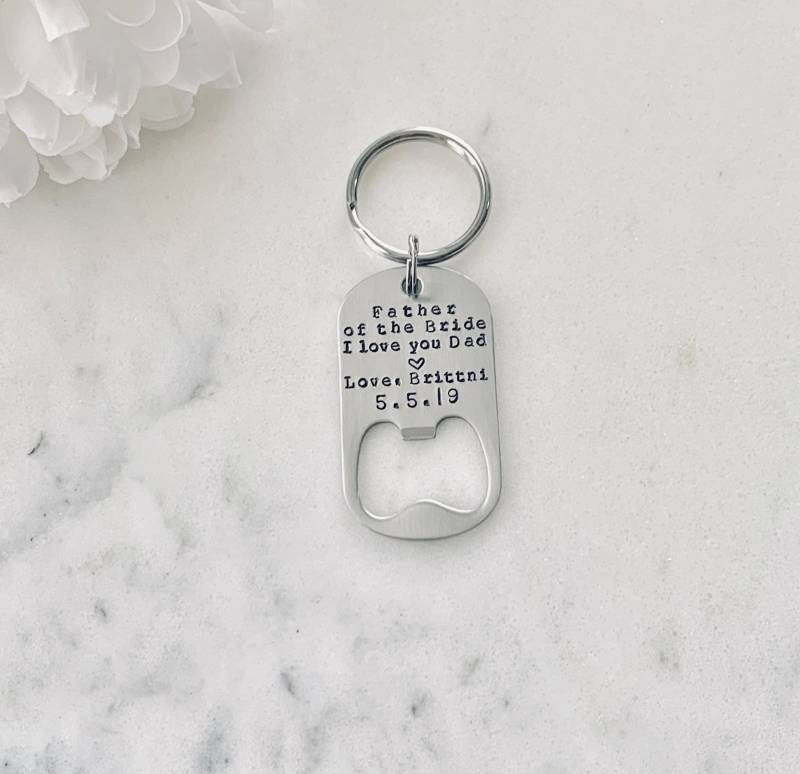 Vater Der Braut Schlüsselanhänger Geschenk Für Papa Bottle Opener Custom Keychain Hochzeit von BlueEyedJewelsTX