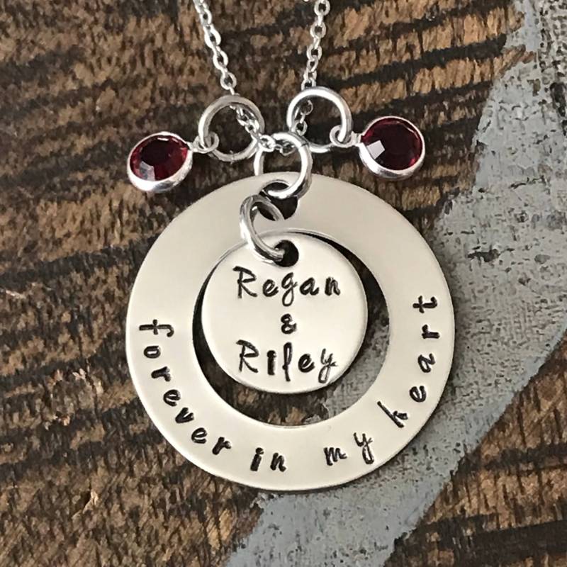 Verlust Geschenk Für Immer in Meinem Herzen Halskette Memorial Graviert Schmuck Fehlgeburt Mutter Personalisierte Waschmaschine von BlueEyedJewelsTX