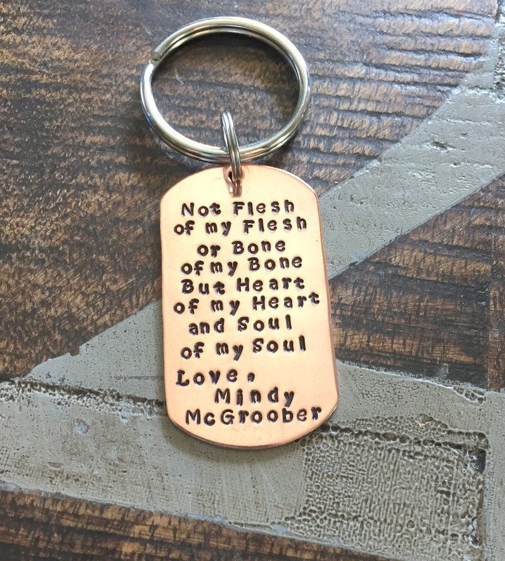 Zitat Schlüsselanhänger Besondere Nachricht Handgestempelt Personalisierte Custom Kupfer Geschenk von BlueEyedJewelsTX