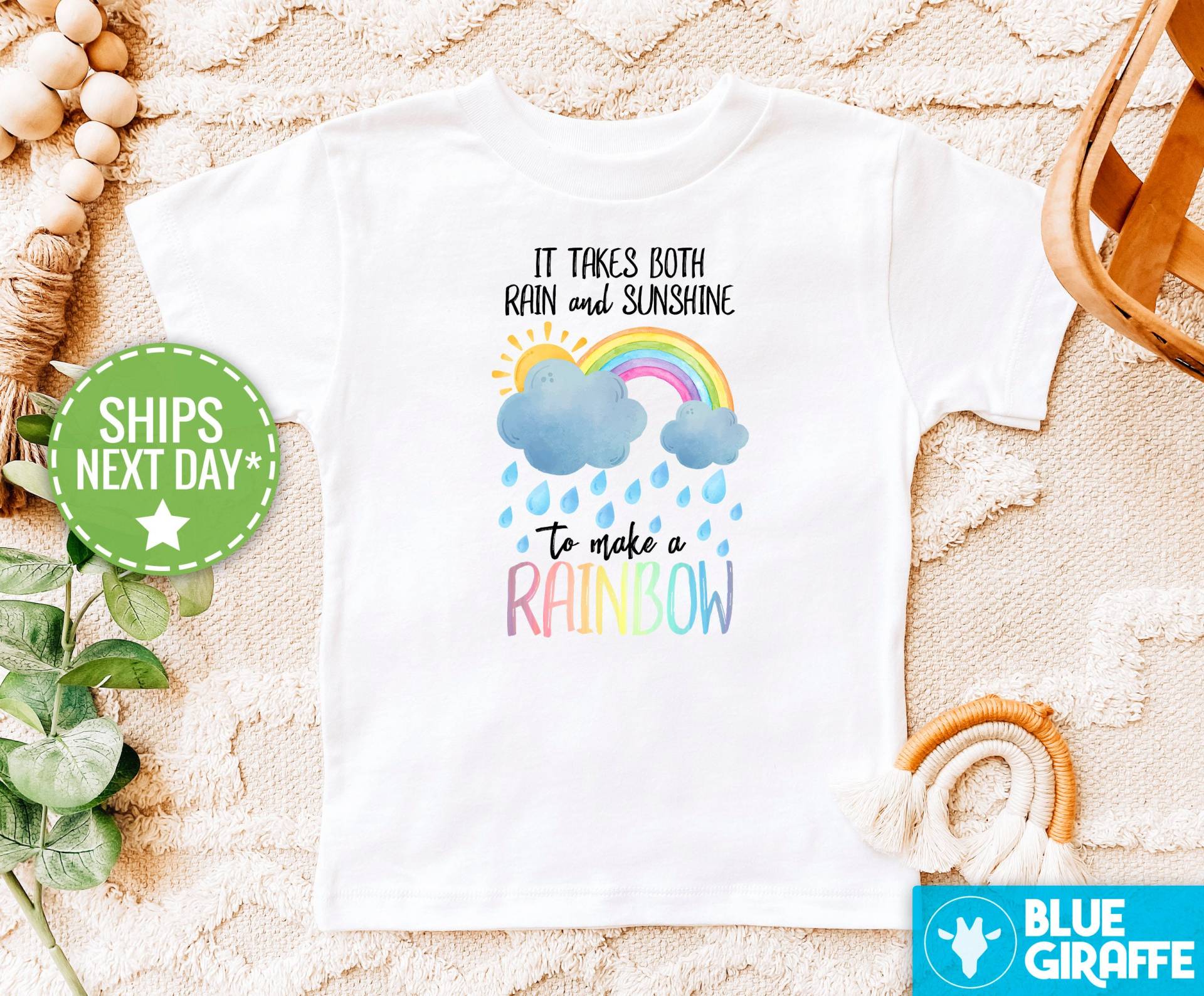 Es Braucht Regen Und Sonnenschein, Um Ein Regenbogen-Kinder-Shirt Zu Machen, Niedliches Positivität-Kleinkind-Shirt, Entzückendes von BlueGiraffeApparel