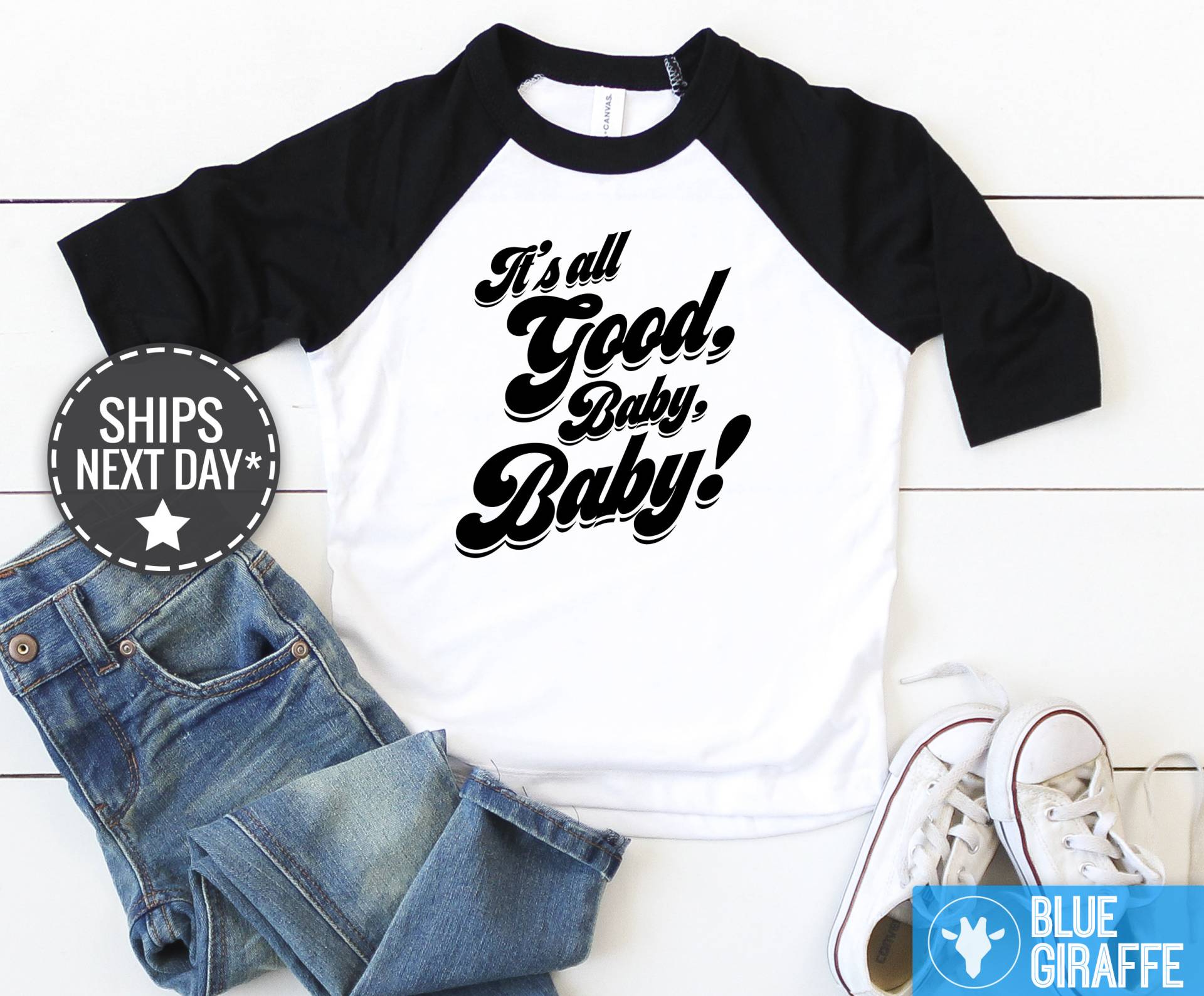 Es Ist Alles Gut Baby Raglan Shirt, Lustige 90Er Jahre Musik Bodysuit, Süße Hip Hop Rap Babykleidung von BlueGiraffeApparel