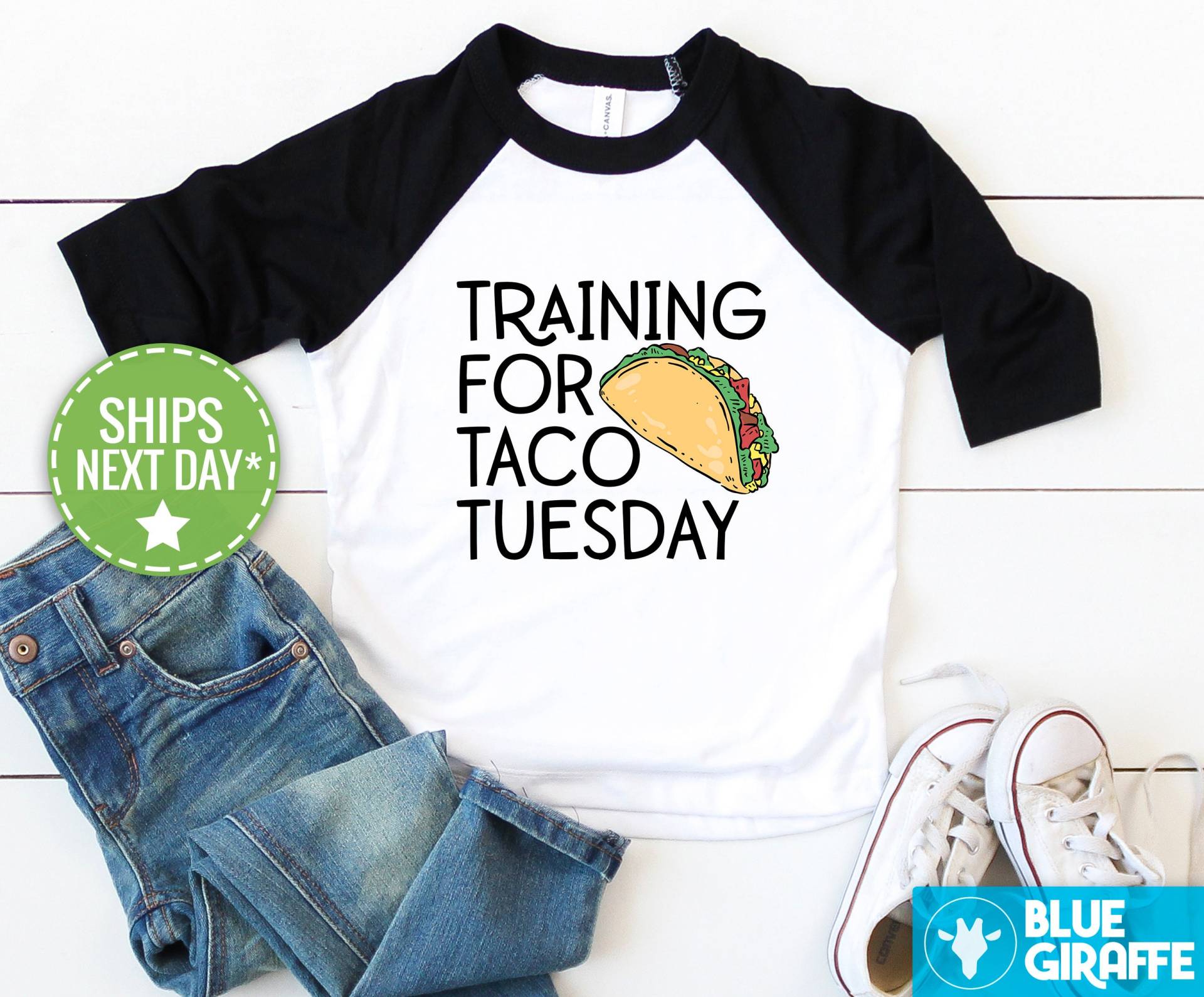 Lustiges Training Für Tacowalz Kinder Raglan, Taco Kleinkind-Shirt, Unisex-Kinder-Shirt von BlueGiraffeApparel